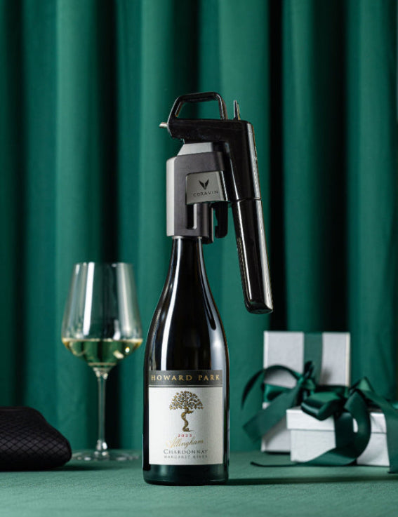 coravin timeless three against green background