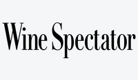 Logo of "Wine Spectator" in elegant black typography on a light background.